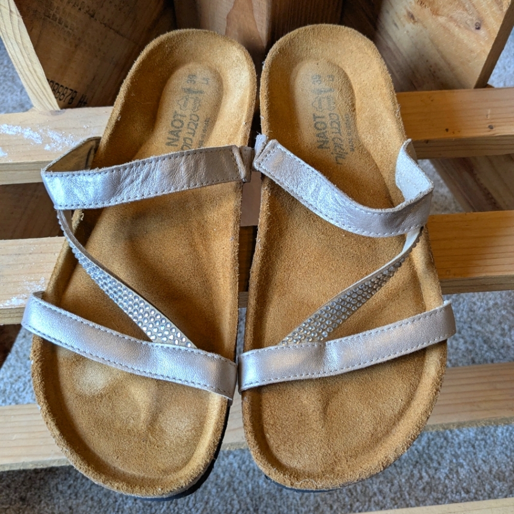 Naot Silver Strappy Sandals